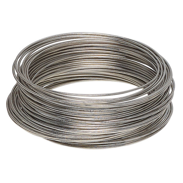 Memory wire, imitation rhodium-plated high carbon steel, 1-3/4 inch bracelet, 0.7mm thick. Sold per 1-ounce pkg, approximately 60 loops. image number 0