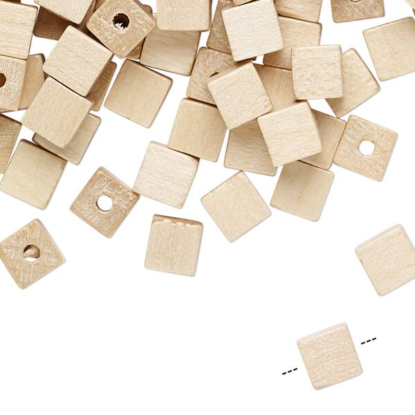 Bead, vintage German wood (coated), 6x6mm cube. Sold per pkg of 100. image number 0