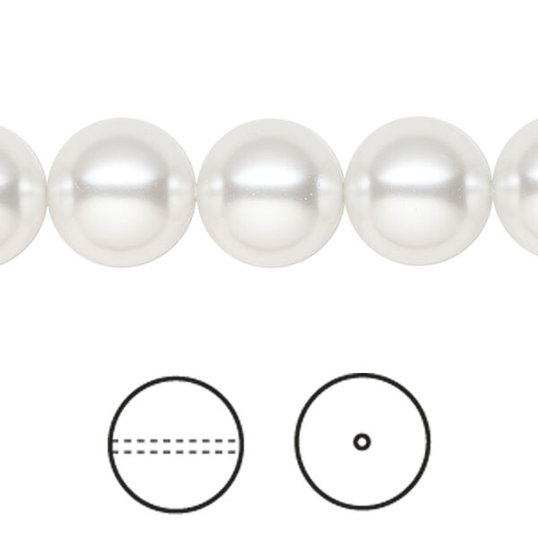 Pearl 100pk moonlight, Swarovski® 12mm round 5810 image number 0