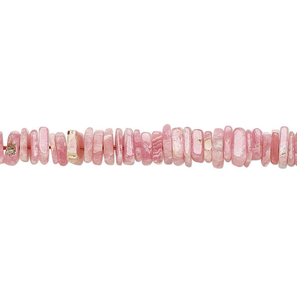 Rhodochrosite 1pkg1, hand-cut square rondelle bead natural B grade, 8 inch 4x1mm-6x2mm image number 0