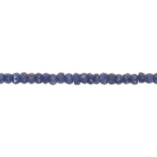 Denim blue sapphire 1pkg1, hand-cut faceted rondelle bead 14 inch 3x2mm-4x2mm image number 0