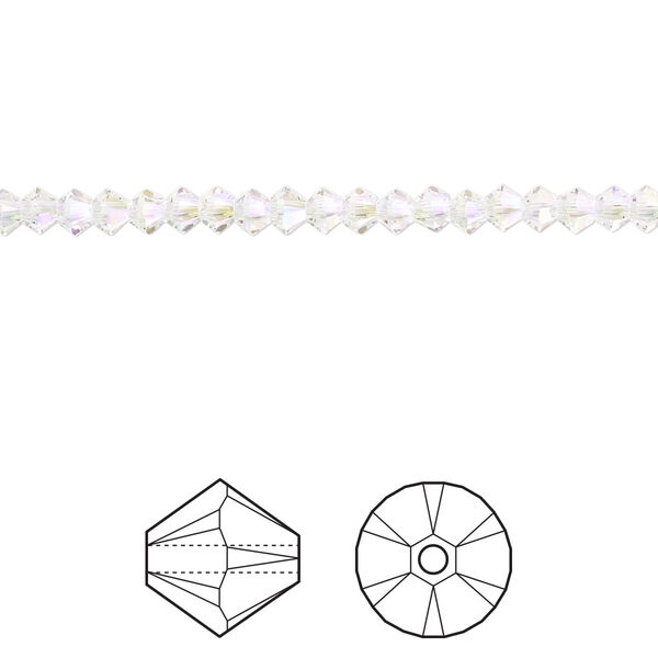 Bead 144pk crystal shimmer 2X, Crystal Passions® 3mm bicone 5328 image number 0