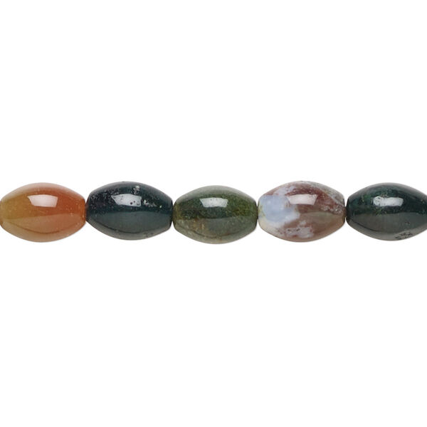 Fancy jasper 1pkg1, oval bead natural 15.5-16 inch 9x6mm image number 0