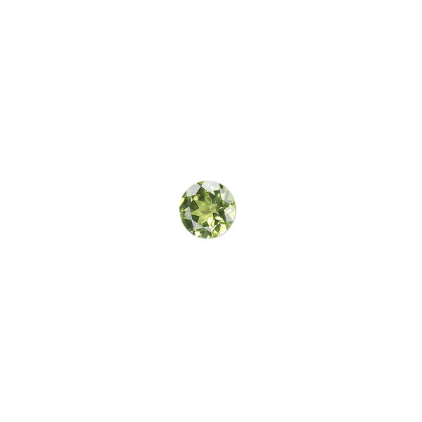 Peridot 1pkg1, hand-cut faceted round gem natural 6mm image number 0