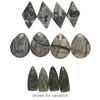 Focal and drop mix, multi-gemstone (natural / coated) and glass, mixed colors, 16x12mm-40x25mm mixed shape with flat back, C grade, Mohs hardness 3 to 7. Sold per pkg of (3) 3- to 5-piece sets. image number 2