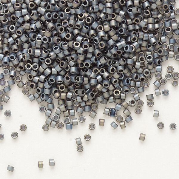 Seed bead, Delica®, glass, pkg/50g, #11 round, opaque matte luster black (DB-0307). image number 0