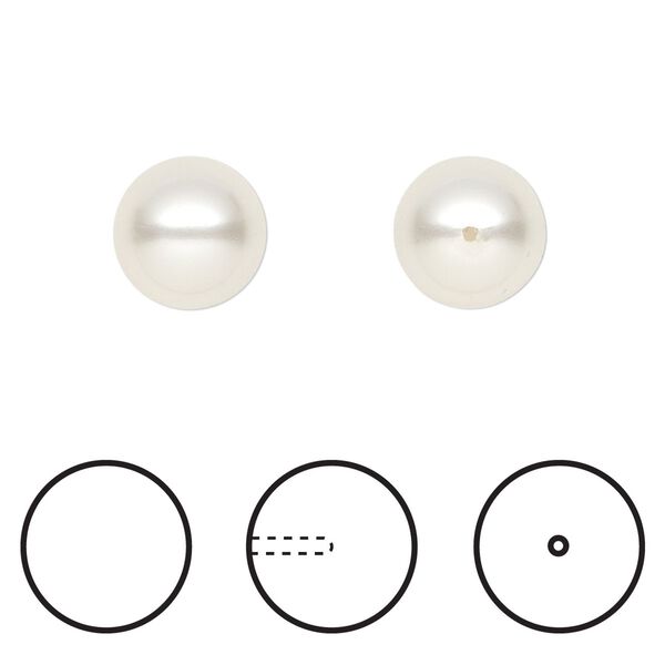 Pearl 100pk white, Crystal Passions® 10mm round 5818 image number 0