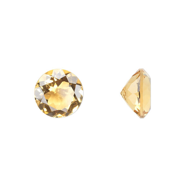 Citrine 1pkg1, hand-cut faceted round gem 10mm image number 0