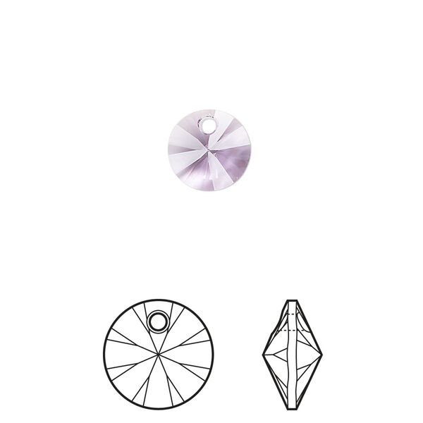 Drop 144pk violet, Swarovski® 8mm pendant mini disk 6428 image number 0