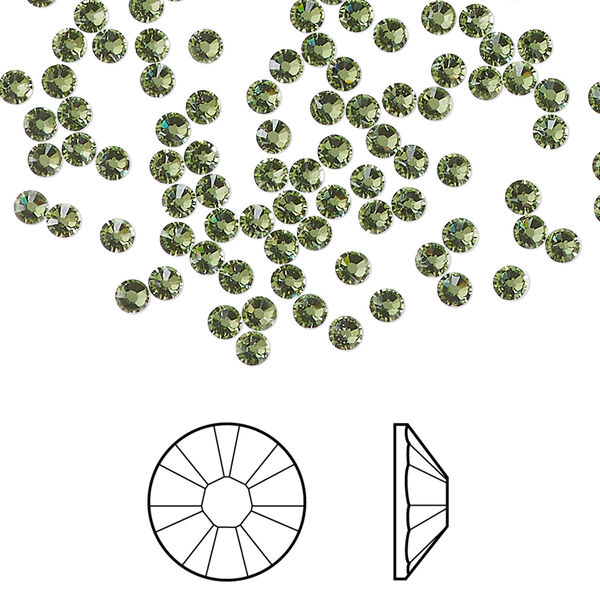 Flat back 144pk peridot foil back, Crystal Passions® Regenerated 2.5-2.7mm rose round SS9 2058 image number 0