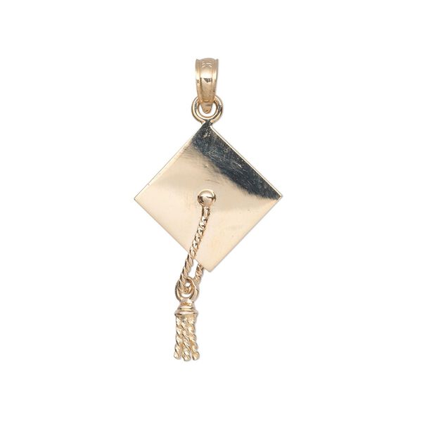 Pendant, 14Kt gold, 25x15mm double-sided graduation cap with moveable tassel. Sold individually. image number 0