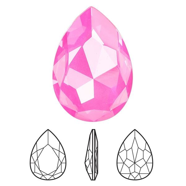 Fancy stone 1pk crystal electric pink ignite LacquerPRO, Crystal Passions® 30x20mm pear 4327 image number 0