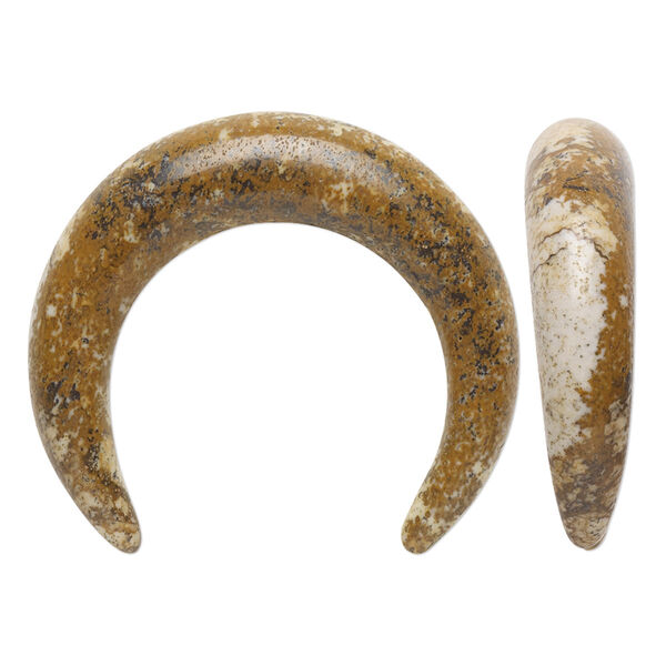 Picture jasper 1pkg1, hand-cut undrilled naja moon focal natural B grade, 32x28mm-34x30mm / 7-8mm image number 0