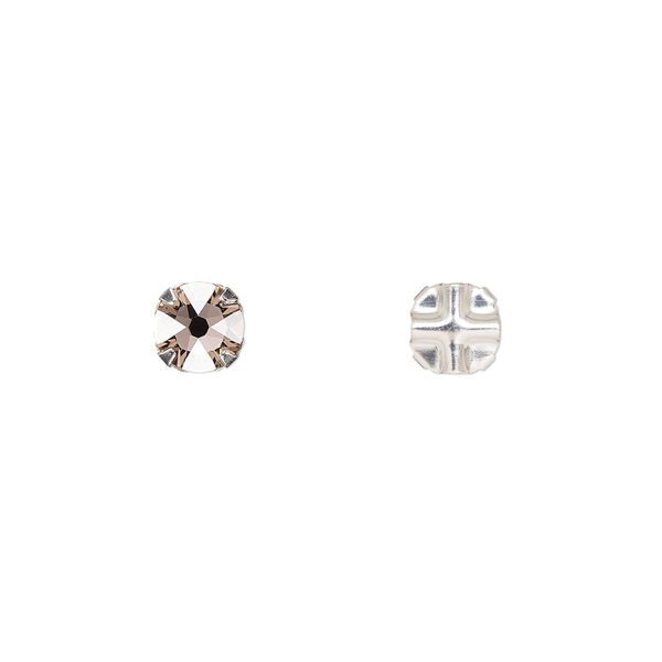Bead 24pk vintage rose silver plate, Crystal Passions® 6.32-6.5mm round SS30 53103 image number 0