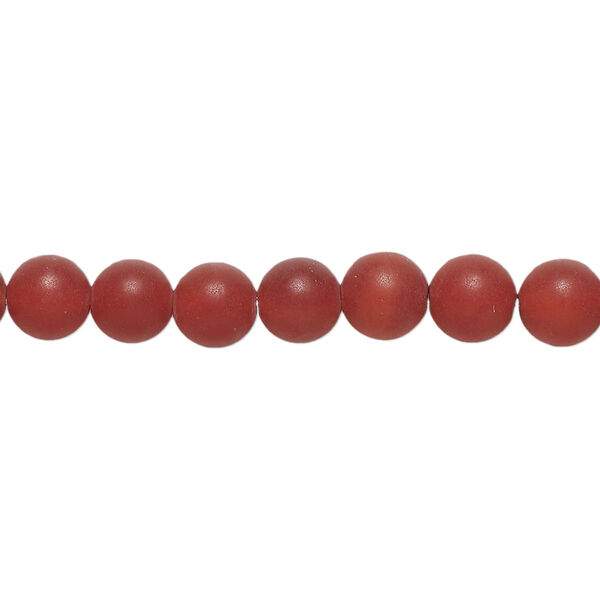 Carnelian 1pkg1, matte round bead 15.5-16 inch 6mm image number 0