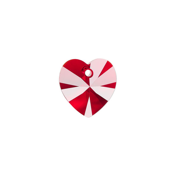 Drop 2pk Siam, Crystal Passions® 14mm pendant heart 6228 image number 0