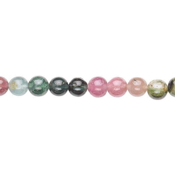 Multi-tourmaline 1pkg1, hand-cut round bead natural 15.5-16 inch 5-6mm image number 0