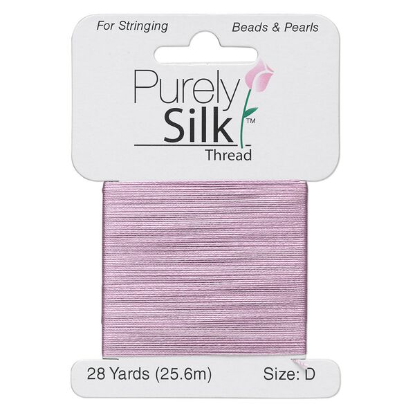 Thread, Purely Silk™, lilac, size D. Sold per 28-yard card. image number 0