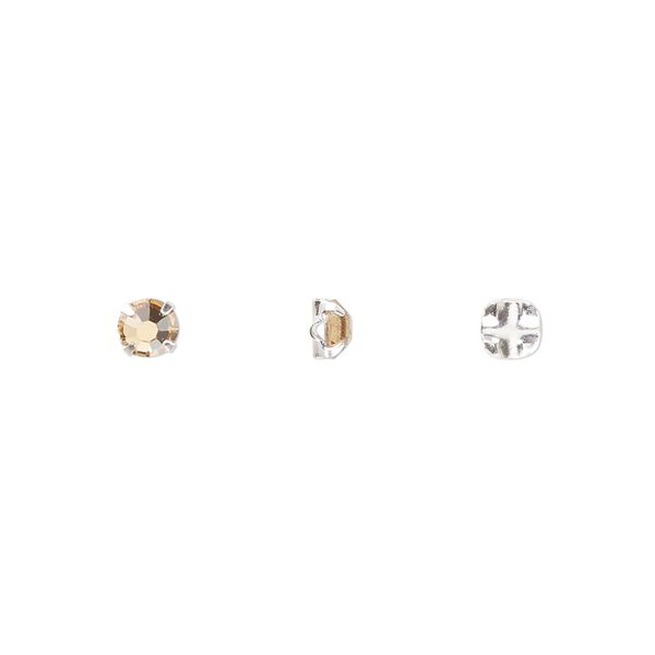 Bead 1440pk rose montees light Colorado topaz silver plate, Preciosa Czech crystal 3.8-4mm round SS16 image number 0