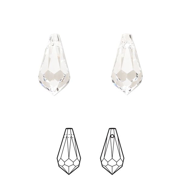 Drop 4pk crystal, Crystal Passions® 15x7.5mm pendant teardrop 6000 image number 0