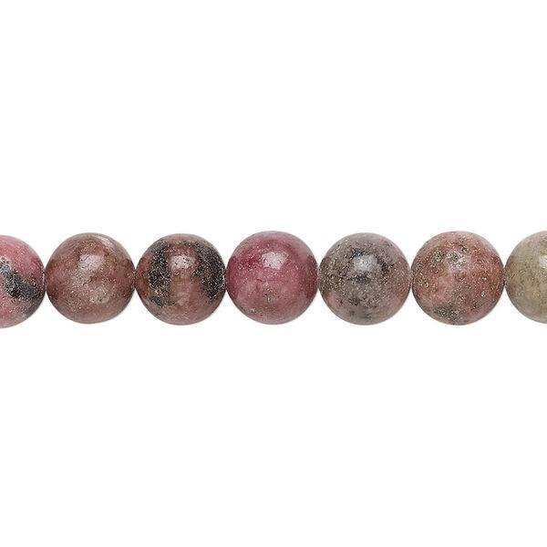 Rhodonite 1pkg1, round bead natural 15 inch 7-8mm image number 0