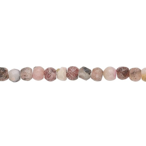 Rhodonite 1pkg1, hand-cut faceted rondelle bead natural 13 inch 4x3mm-5x4mm image number 0