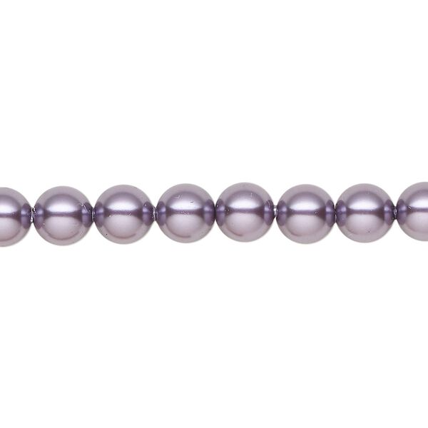 Pearl 50pk light amethyst pearl, Crystal Passions® 6mm round 5810 image number 0