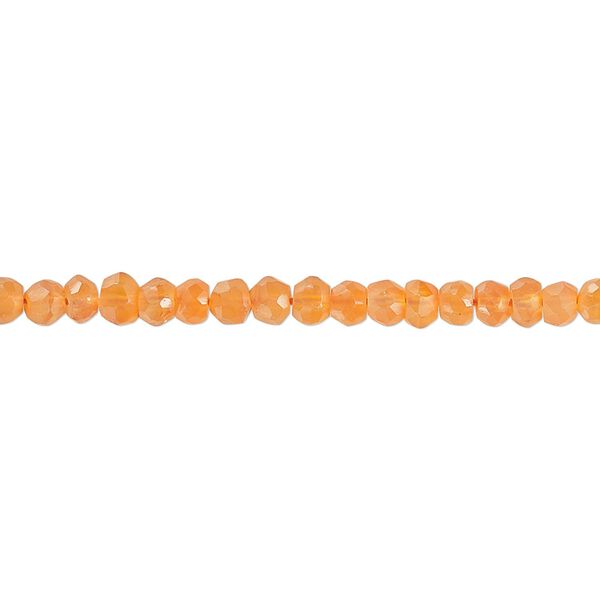 Carnelian 1pkg1, hand-cut faceted round bead 14 inch 3-4mm image number 0