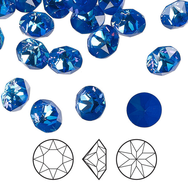 Chaton 48pk crystal royal blue DeLite, Crystal Passions® 8.16-8.41mm round SS39 1088 image number 0