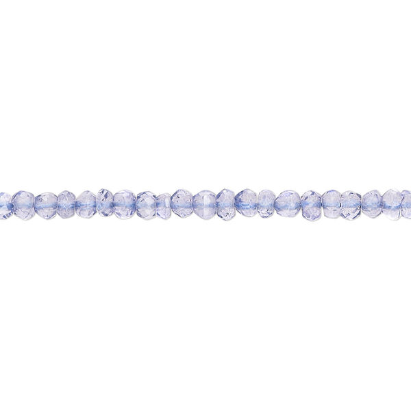 Quartz crystal 1pkg1, hand-cut faceted rondelle bead B grade, 13 inch 3x2mm-4x2mm image number 0
