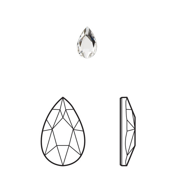Flat back 6pk crystal foil back, Crystal Passions® 8x5mm pear 2303 image number 0