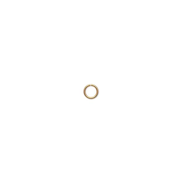 Jump ring, 14Kt gold, 3.5mm round, 2.5mm inside diameter, 24 gauge. Sold per pkg of 4. image number 0