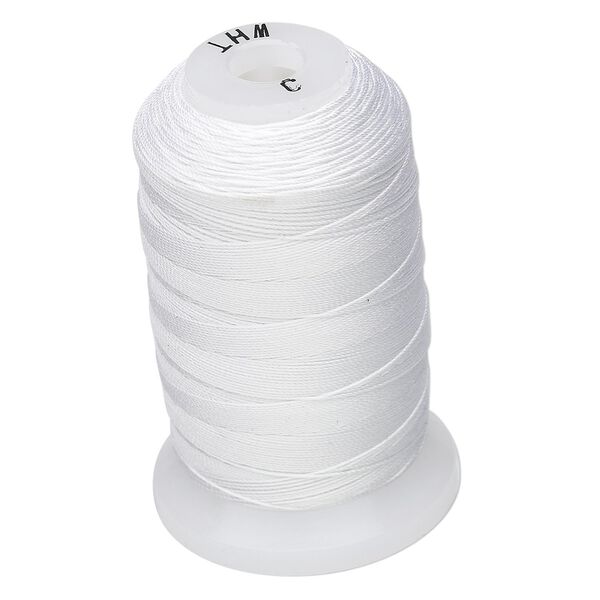 Thread, Purely Silk™, white, size C. Sold per 310-yard spool. image number 0