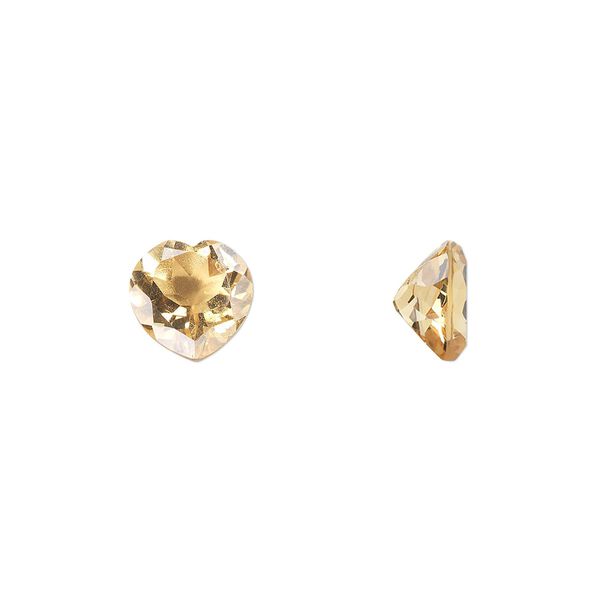 Citrine 1pkg1, hand-cut faceted heart gem 8mm image number 0