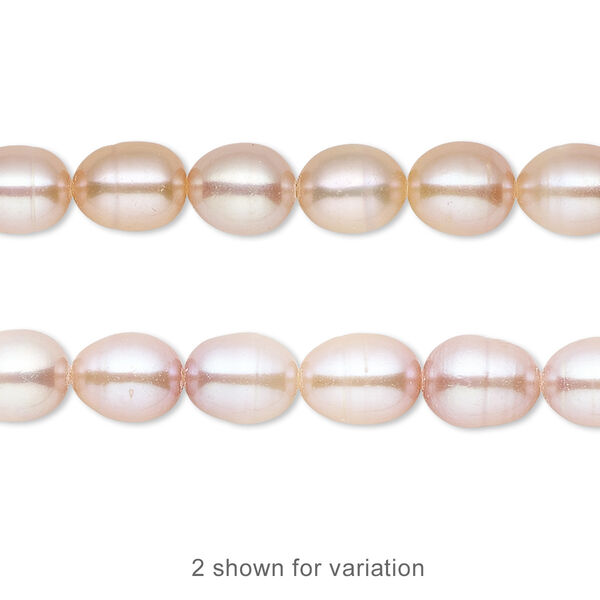 Pearl, cultured freshwater, mauve, 6-7mm rice, C grade, Mohs hardness 2-1/2 to 4. Sold per (2) 15" to 16" strands. image number 0