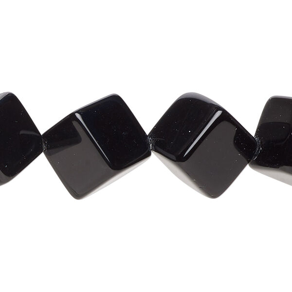 Black onyx 1pkg1, diagonally drilled cube bead 15.5-16 inch 10mm image number 0