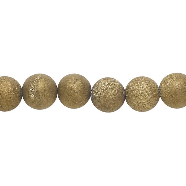 Druzy agate 1pkg1, matte round bead 8 inch 8mm image number 0