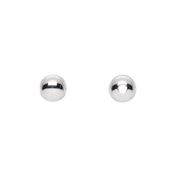 Bead, sterling silver, 7mm seamless round. Sold per pkg of 10. image number 0