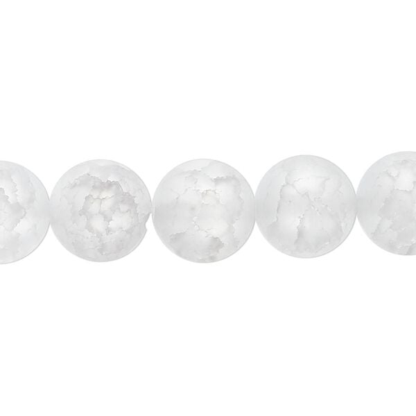 Ice flake quartz 1pkg1, matte round bead 15.5-16 inch 12mm image number 0