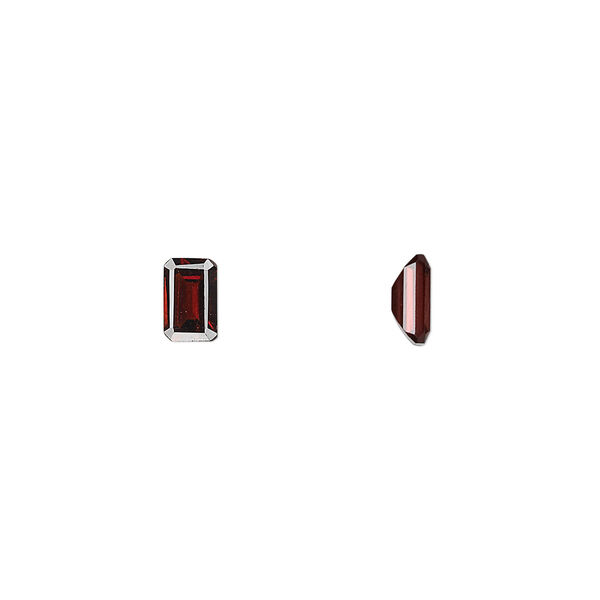 Almandite garnet 1pkg2, hand-cut faceted emerald-cut gem natural 6x4mm image number 0