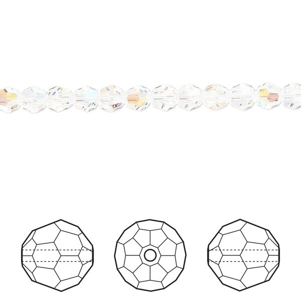 Bead 12pk crystal shimmer, Crystal Passions® 4mm round 5000 image number 0