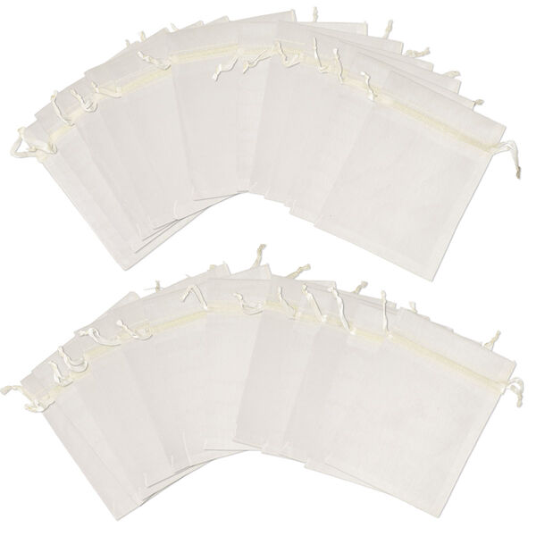 Pouch, chiffon, ivory, 3-1/2x3 inches. Sold per pkg of 24. image number 0