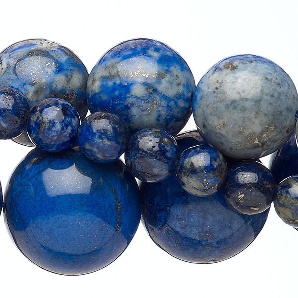 Bead mix, lapis lazuli (dyed), 8-25mm round, Mohs hardness 5 to 6. Sold per (3) 15" to 16" strands. image number 0