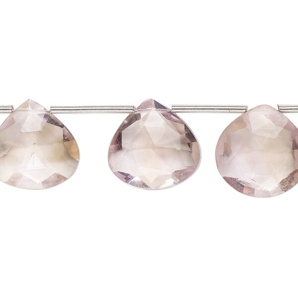 Ametrine 1pkg12, hand-cut top-drilled faceted puffed teardrop bead 12-14mm image number 0
