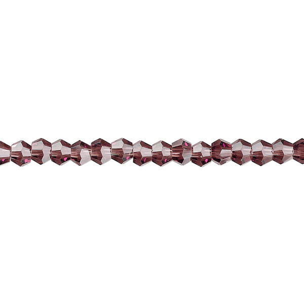 Bead 1pk transparent amethyst purple, Celestial Crystal® 4mm bicone 15.5-16 inch image number 0