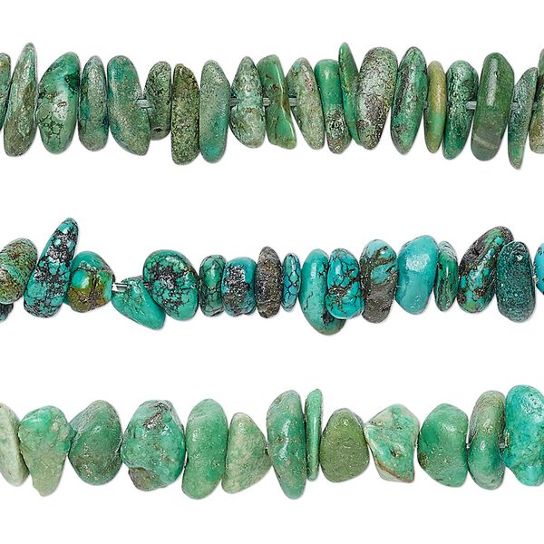Turquoise 1pkg3, chip bead 15 inch mix mini to small image number 0