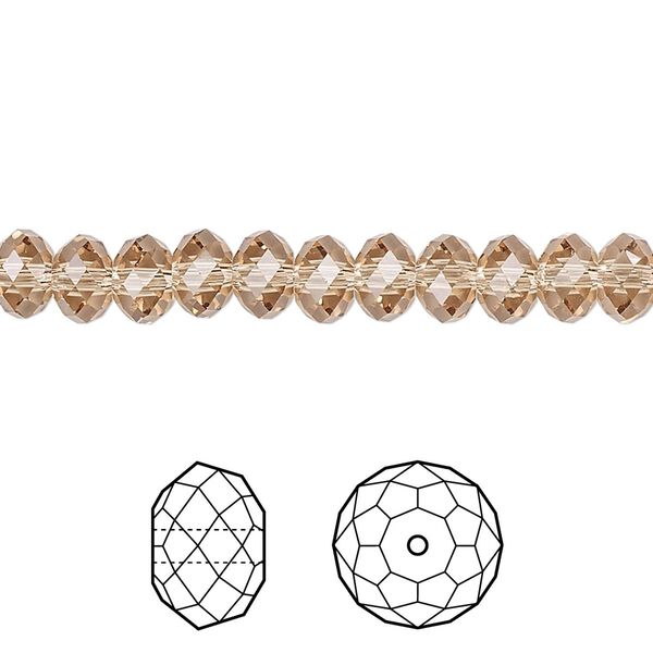 Bead 12pk light Colorado topaz, Crystal Passions® 6x4mm rondelle 5040 image number 0