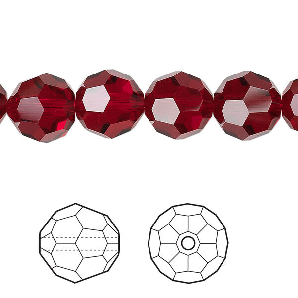 Bead 6pk Siam, Crystal Passions® 10mm round 5000 image number 0