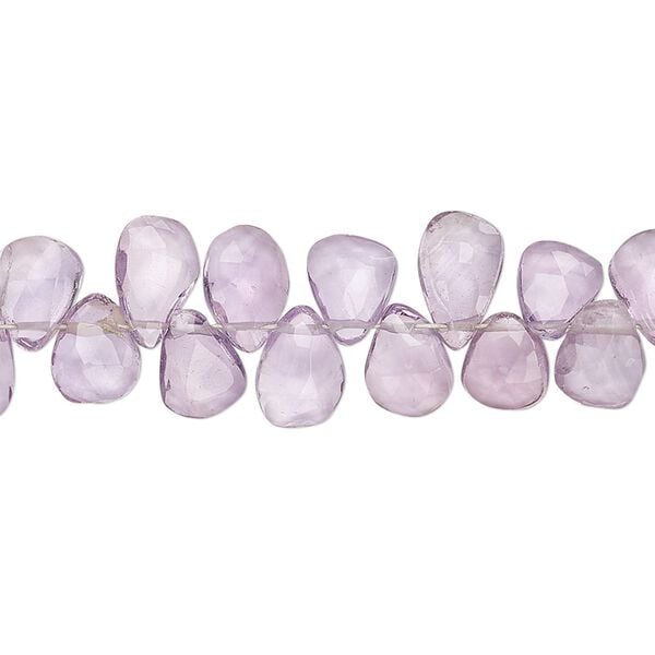 Amethyst 1pkg1, hand-cut top-drilled faceted puffed teardrop bead natural 9 inch 7x5mm-11x6mm image number 0