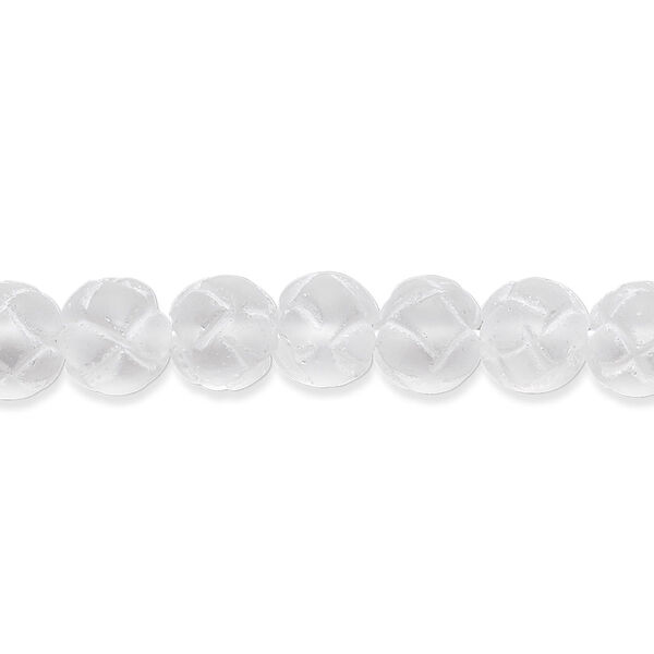 Quartz crystal 1pkg1, frosted hand-cut carved round bead natural B grade, 15.5-16 inch 6-8mm image number 0